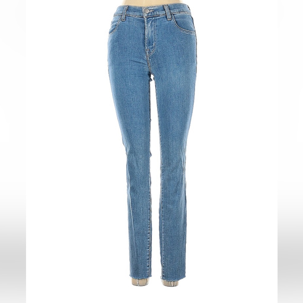 J Brand Mid Rise Skinny Jeggings Medium Blue Wash Stretch Denim Size 25